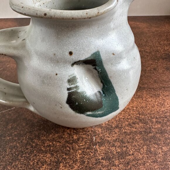 Mid Century Stoneware Pitcher Vase - Picture 12 of 16
